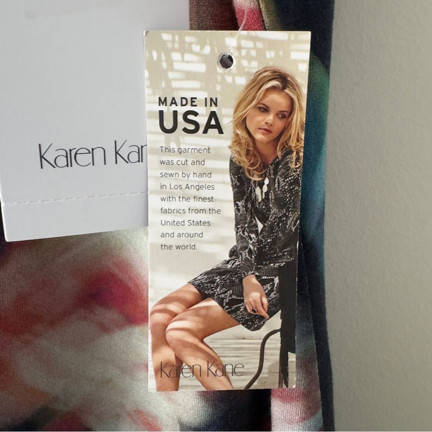 Karen Kane Avant Garden Abstract Dress Floral Sheath Dress 3/4 Sleeve Crew Neck