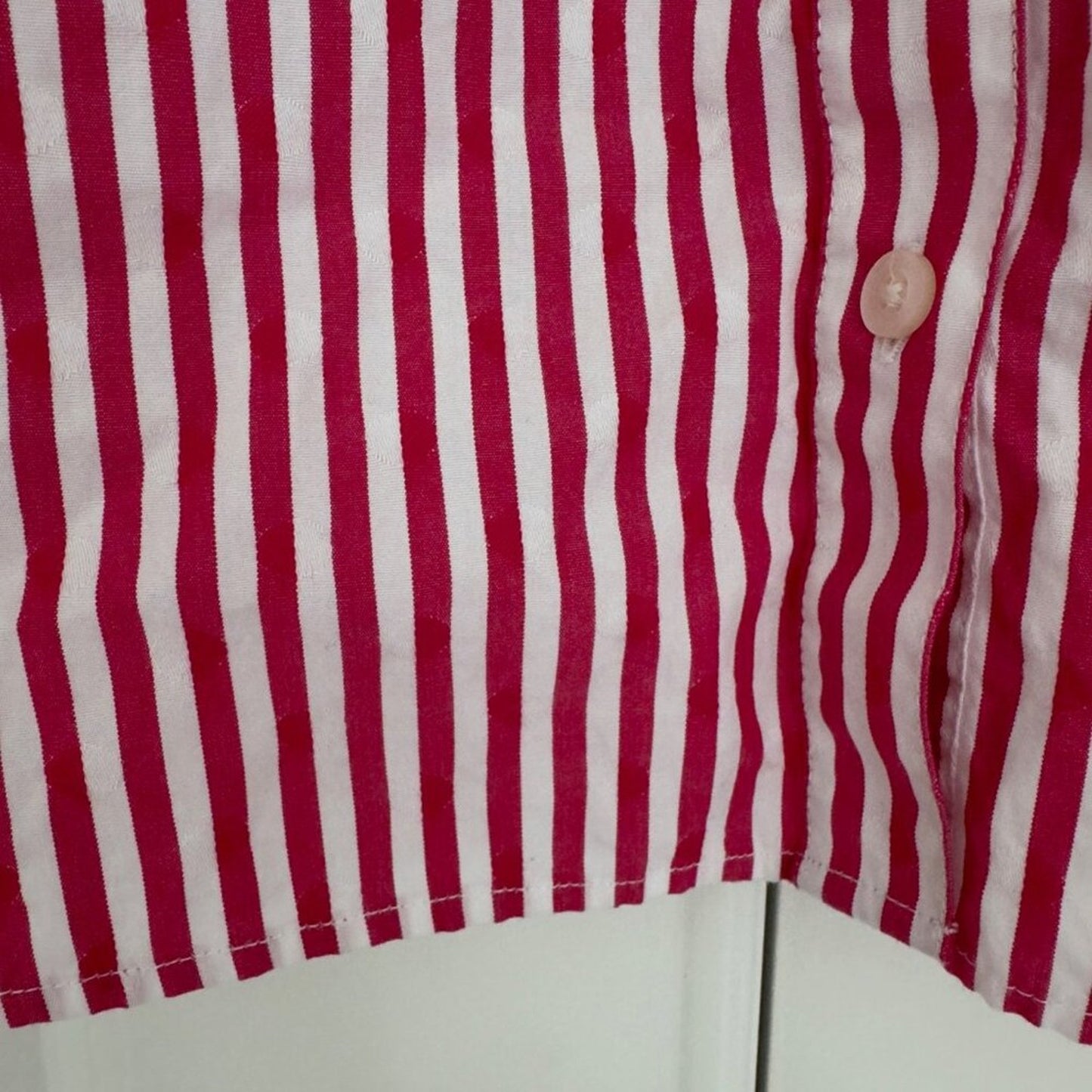 Vineyard Vines 100% Cotton Striped Ruffle Neck Button Down Top Long Sleeve 4