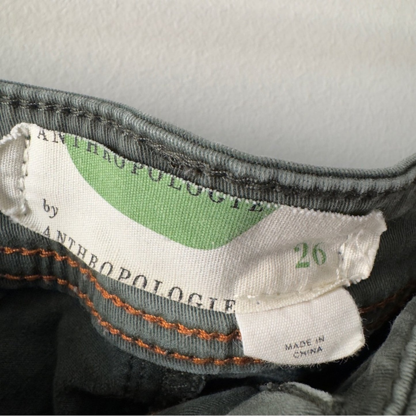 Anthropologie Olive Green Cargo Pants Skinny Cotton Stretch Casual Pockets Zip