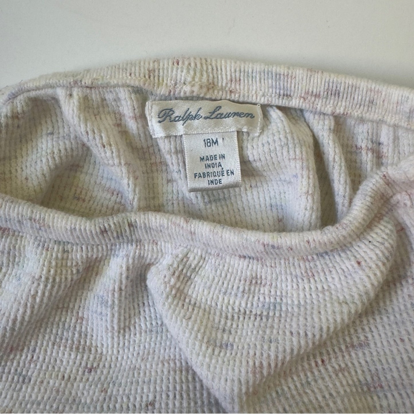 Ralph Lauren Baby Cream Knit Dress with Bloomers speckled long sleeve button up