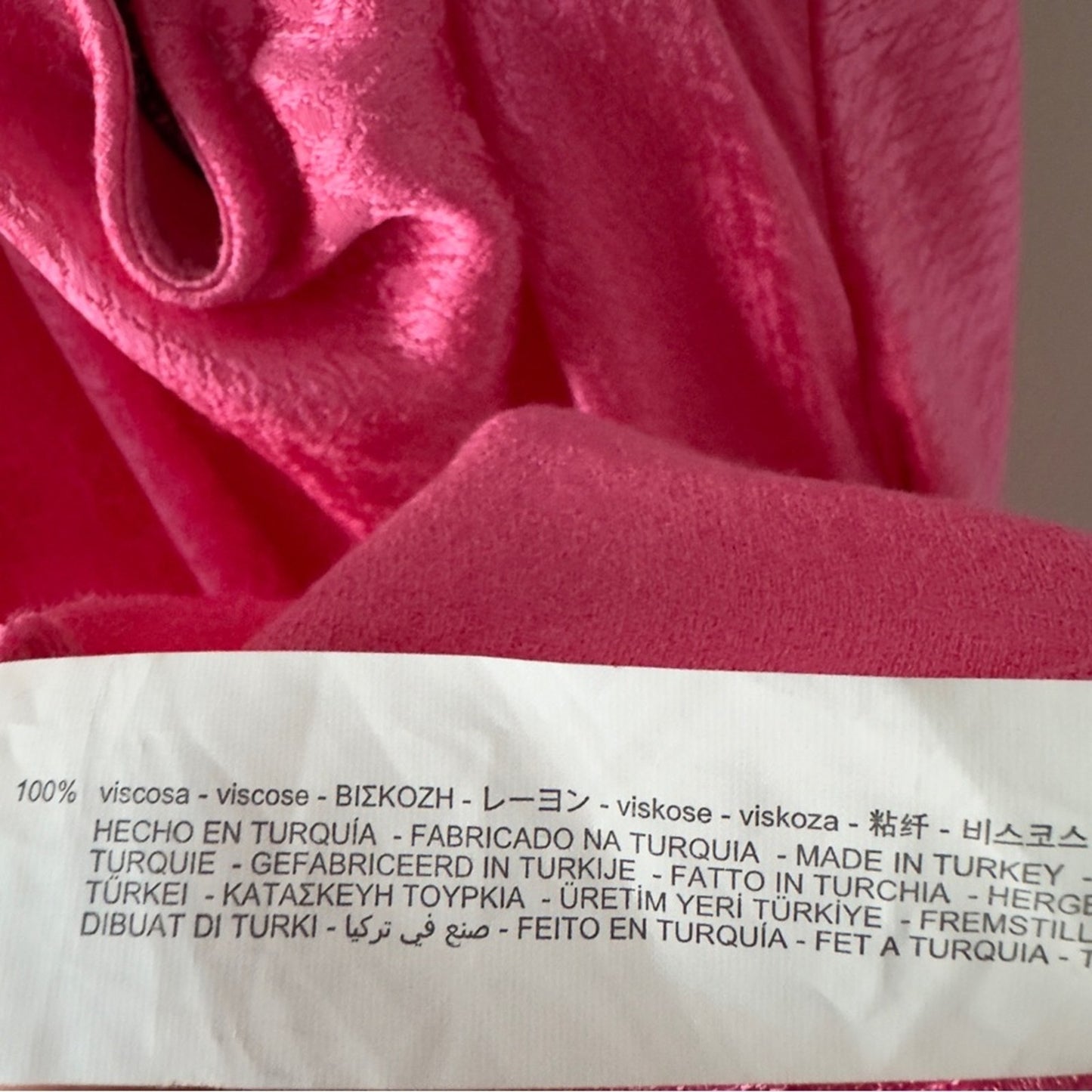 Zara snake print Satin hot Pink Slip Dress faux wrap spaghetti straps mini party