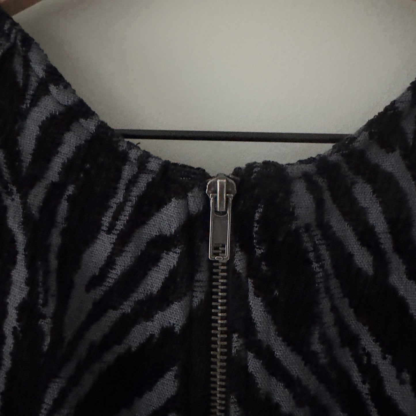Free People Soft Chenille Zebra Stripe Mini Dress Sleeveless Zip Up Zipper Back