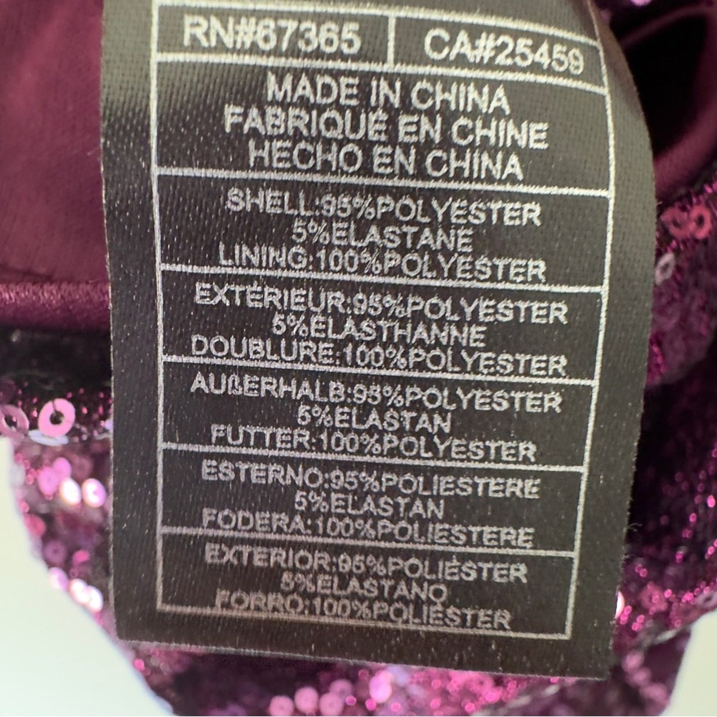 Betsey Johnson Purple Sequin spaghetti strap Sleeveless Bodycon mini Dress slit