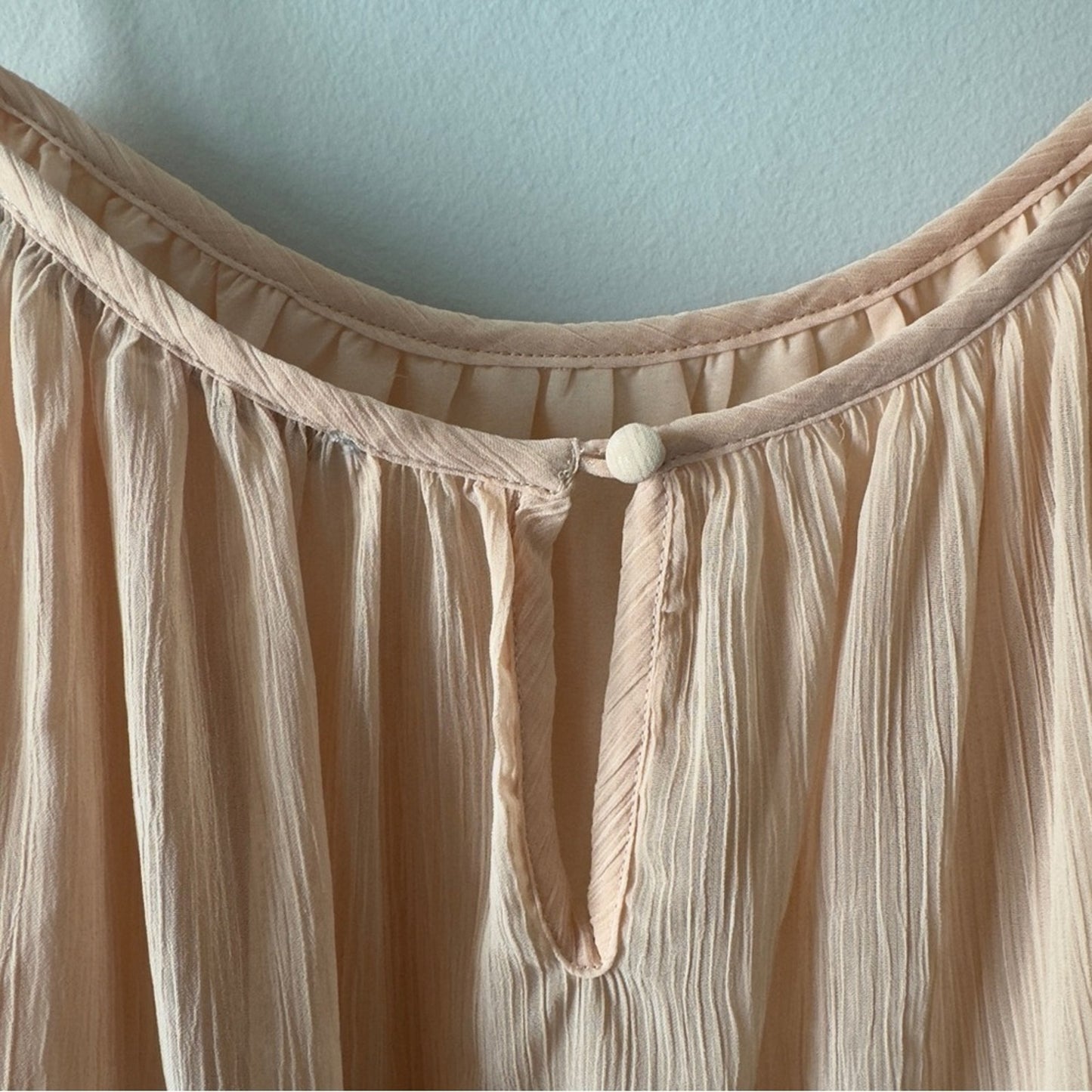 Revolve Lovers + Friends Cold Shoulder Pink Orange Ruffled Bell Sleeve Blouse M