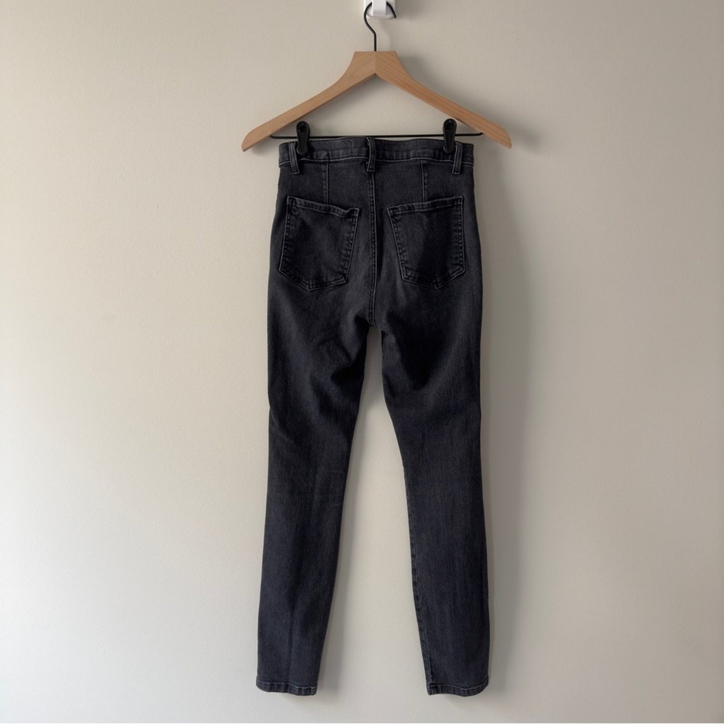 Reformation Jeans May High & Skinny in Washed Black Organic Cotton Made in USA