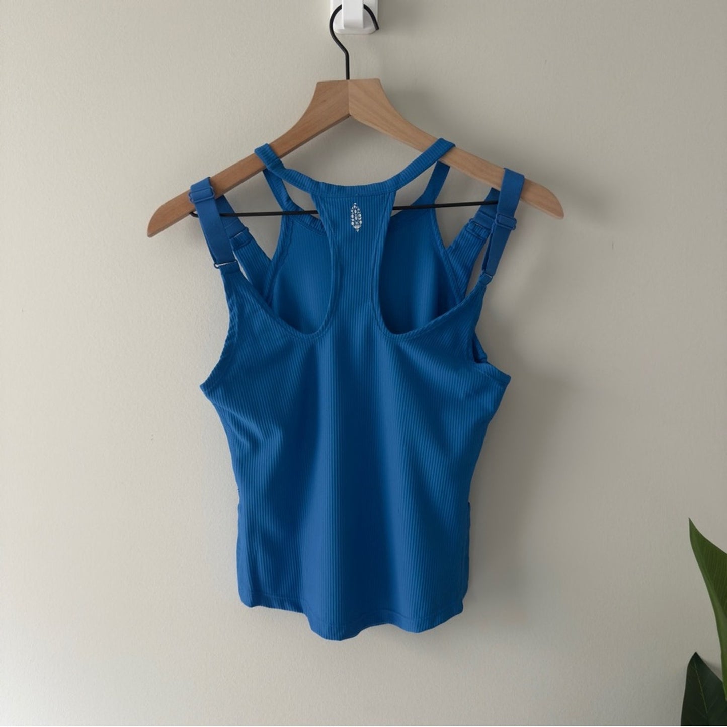 Free People FP Movement Back Roads Tank Top Blue Racerback Strappy ribbed active