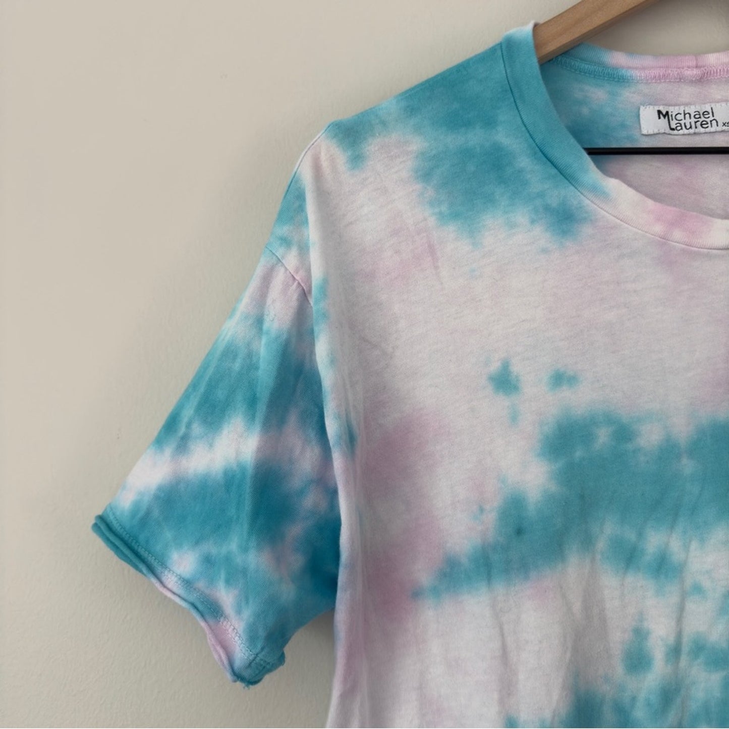 Revolve Michael Lauren 100% Cotton Tie Dye T-Shirt Dress Mini Shift Short Sleeve