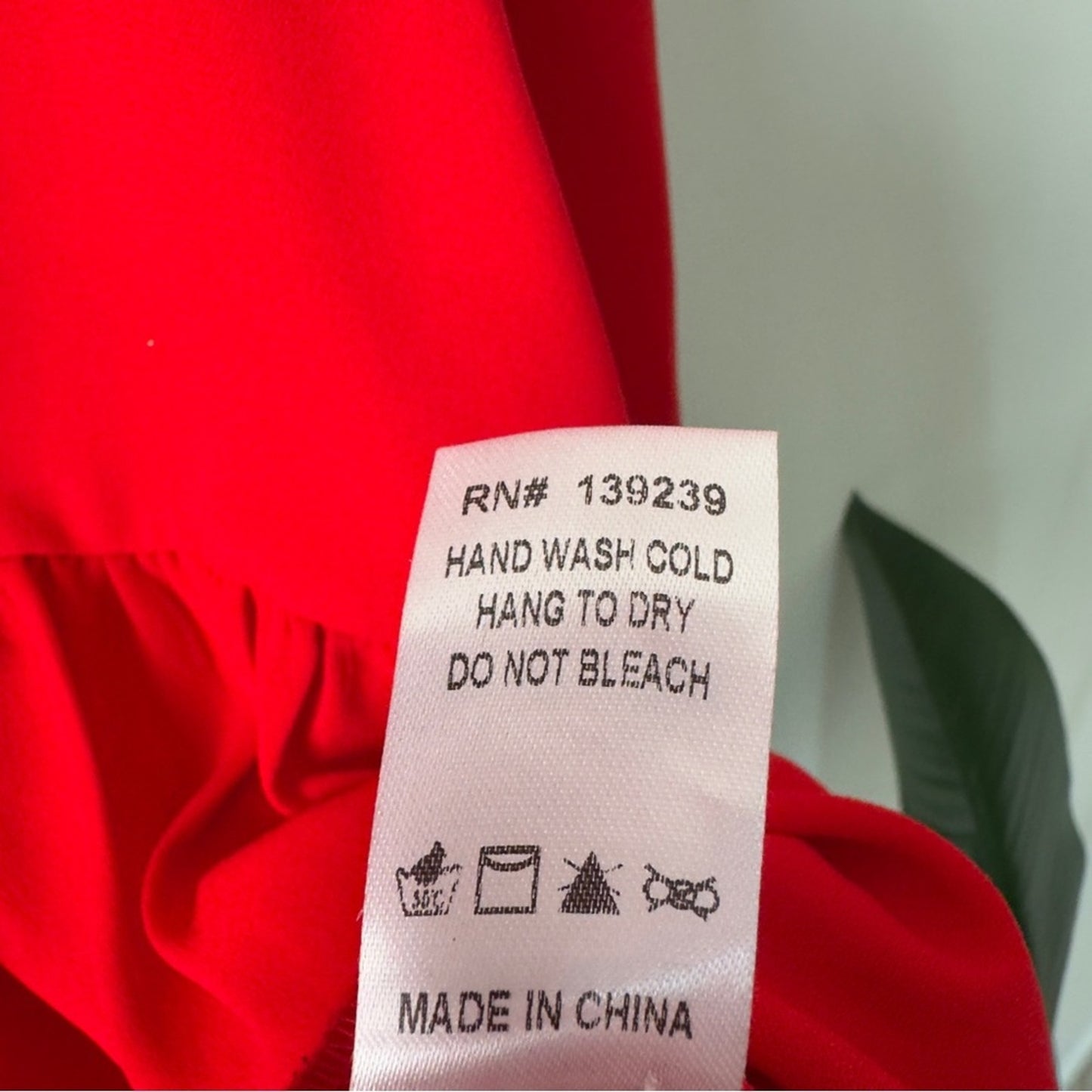 Pomander Place Carlota Peplum Blouse in Red Long Sleeve Top Ruched Flowy Keyhole