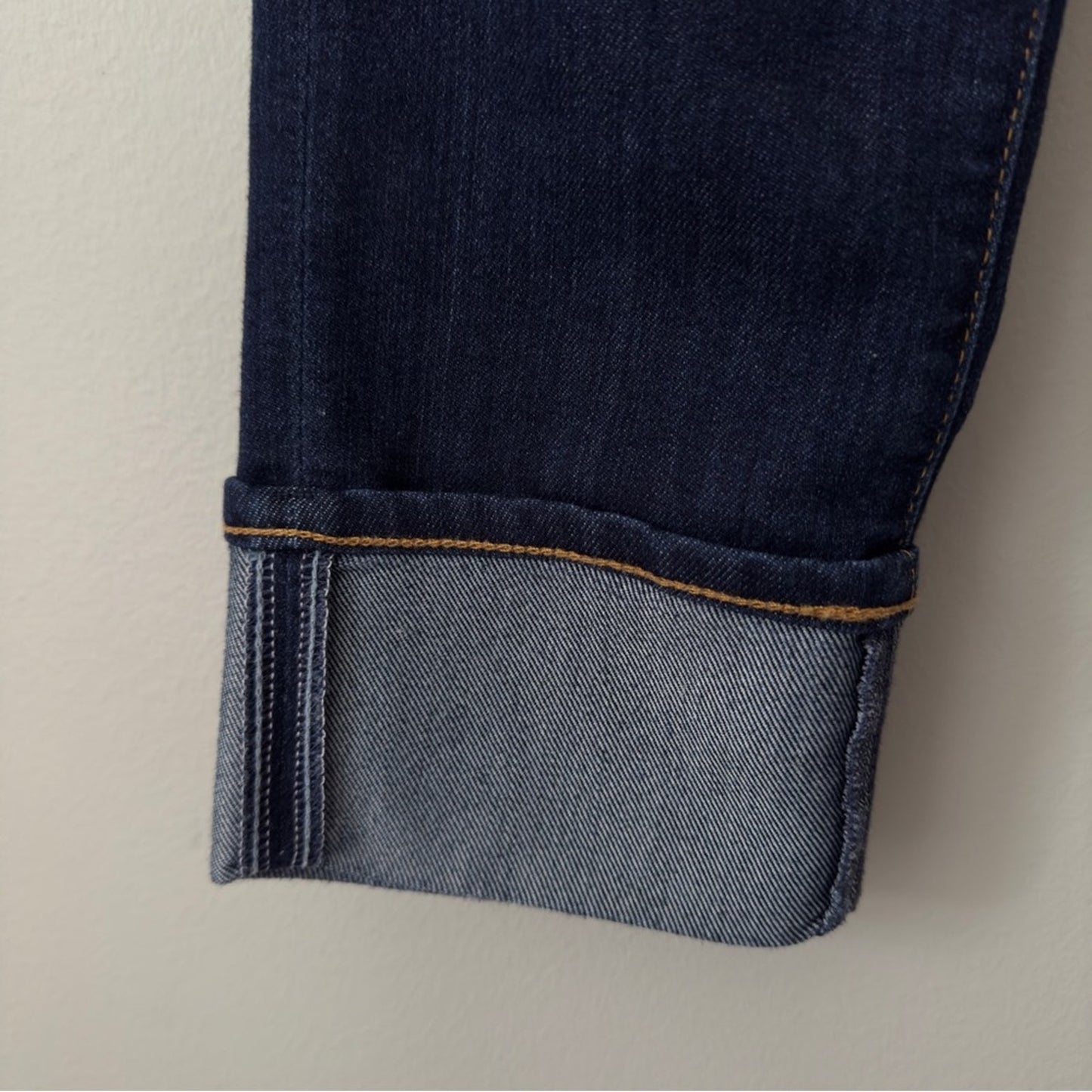 Adriano Goldschmied The Stevie Cuff Slim Straight Cuffed Jeans Dark Wash USA Zip