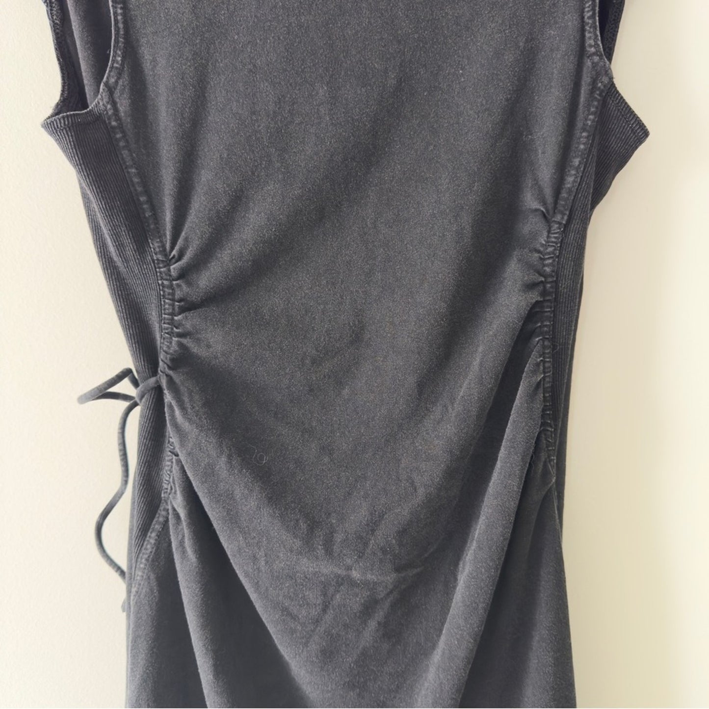 Daily Practice by Anthropologie Montauk V-Neck Dress Black Wrap Mini Cotton Tie