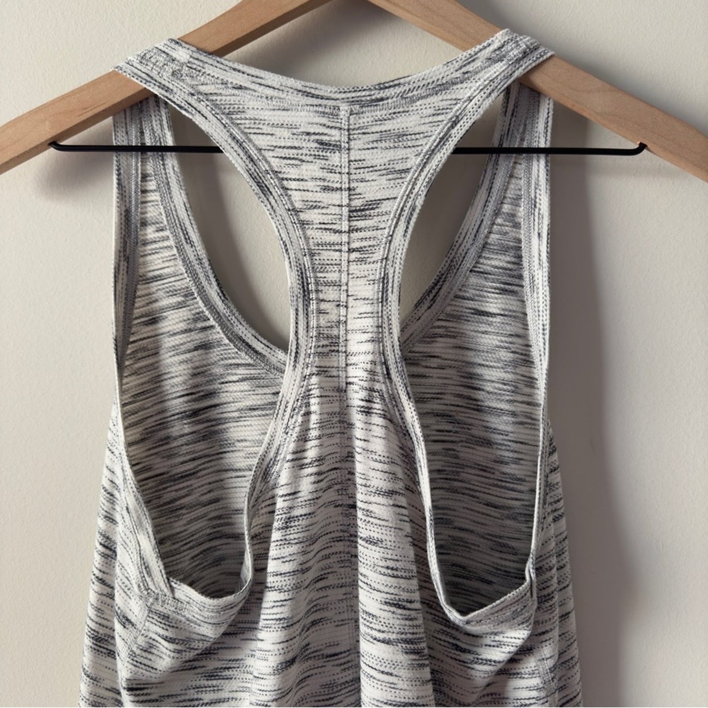 Lululemon Tie It Up Singlet in Tiger Space Dye Black White Tie-Back Tank Top