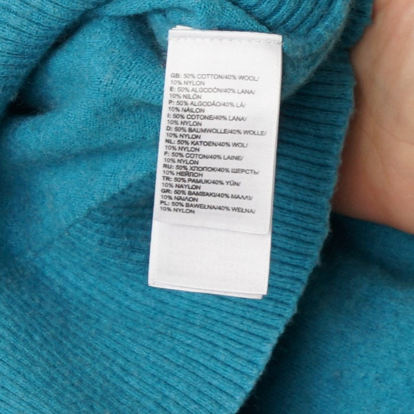 The North Face Wool/Cotton Blend 2000s Vintage Sweater Knit Y2K Long Sleeve Blue