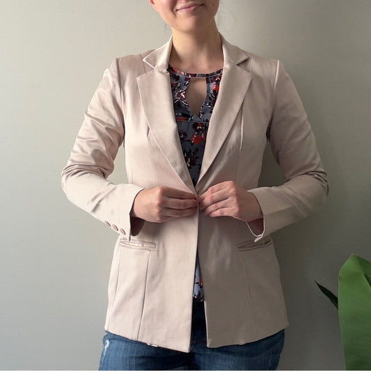 NWT Nakepe Blazer Single Button Front Long Sleeve Collar Pockets Business Office