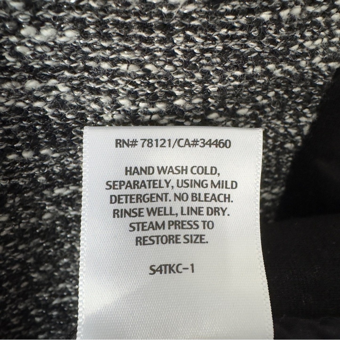 Eileen Fisher Sleeveless Sheath Black White Tweed Dress zip cotton mini zip up M