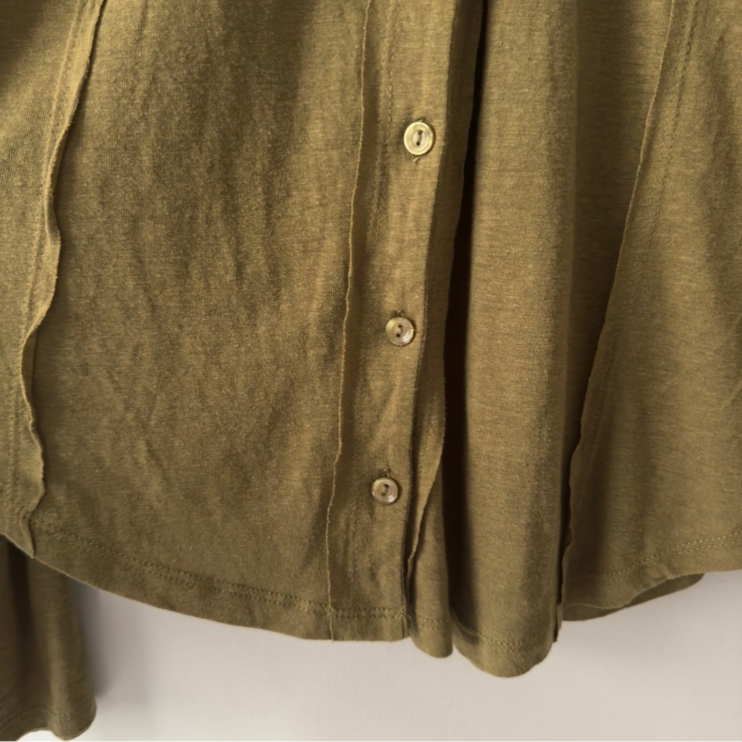 Young Fabulous & Broke Button Down Shirt Linen Blend Front pocket long sleeve S