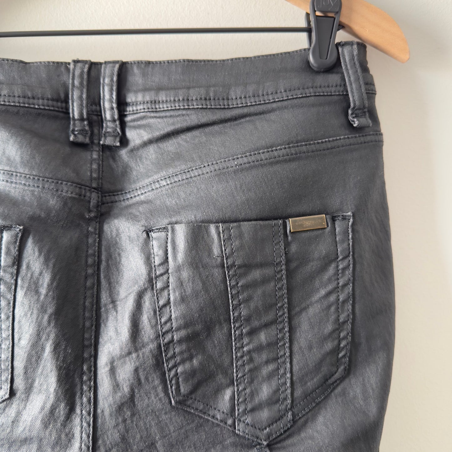 Burberry Brit Westbourne Skinny Ankle Pants Faux Leather Zip Button  5-Pocket 32