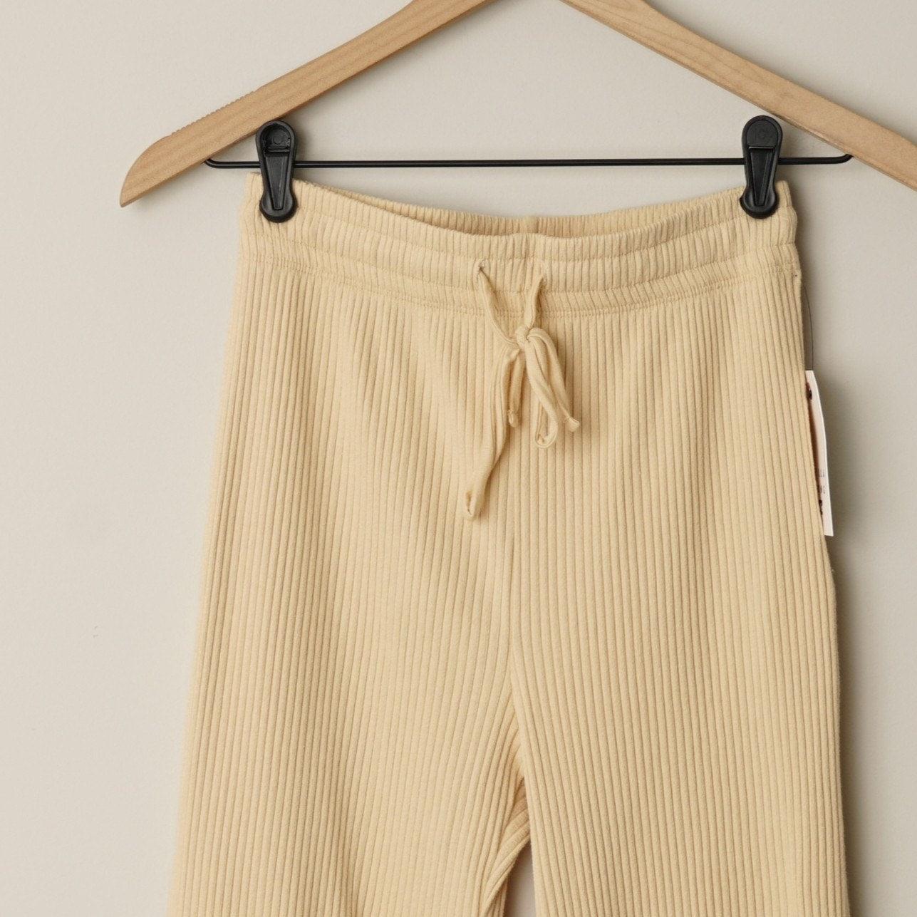 Billabong Out and About Rib Knit High Waisted Flared Cropped Pants Ribbed Solid