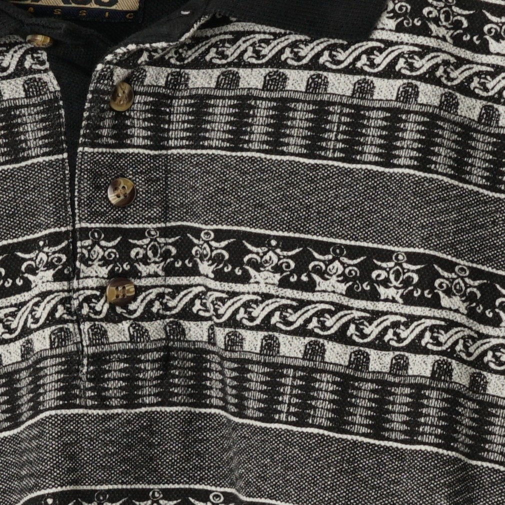 Vintage 90s 100% Cotton W.R. Gass Shirt Long Sleeve Collared Pattern Button Polo