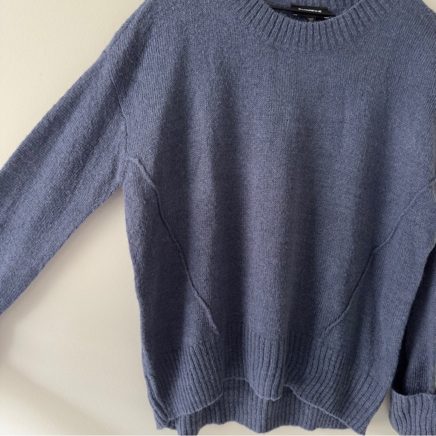 Express Cozy Blue Sweater Long Sleeve Cuffs Crew Neck Solid Fall Winter Casual S