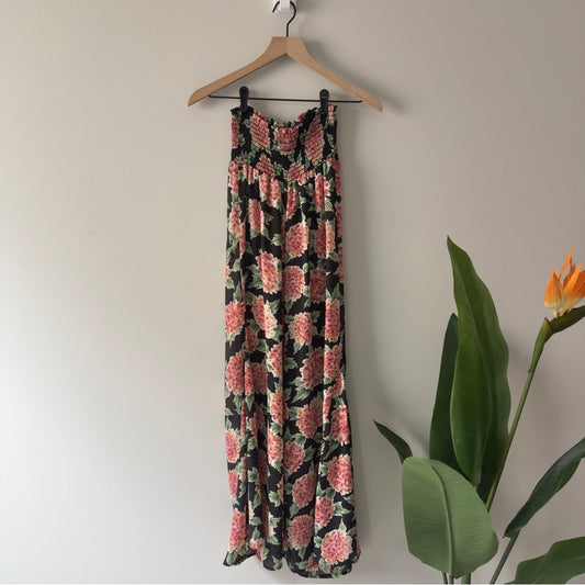Show Me Your MuMu Floral Wide-Leg Women's Pants Smocked Waist High Rise Flare M
