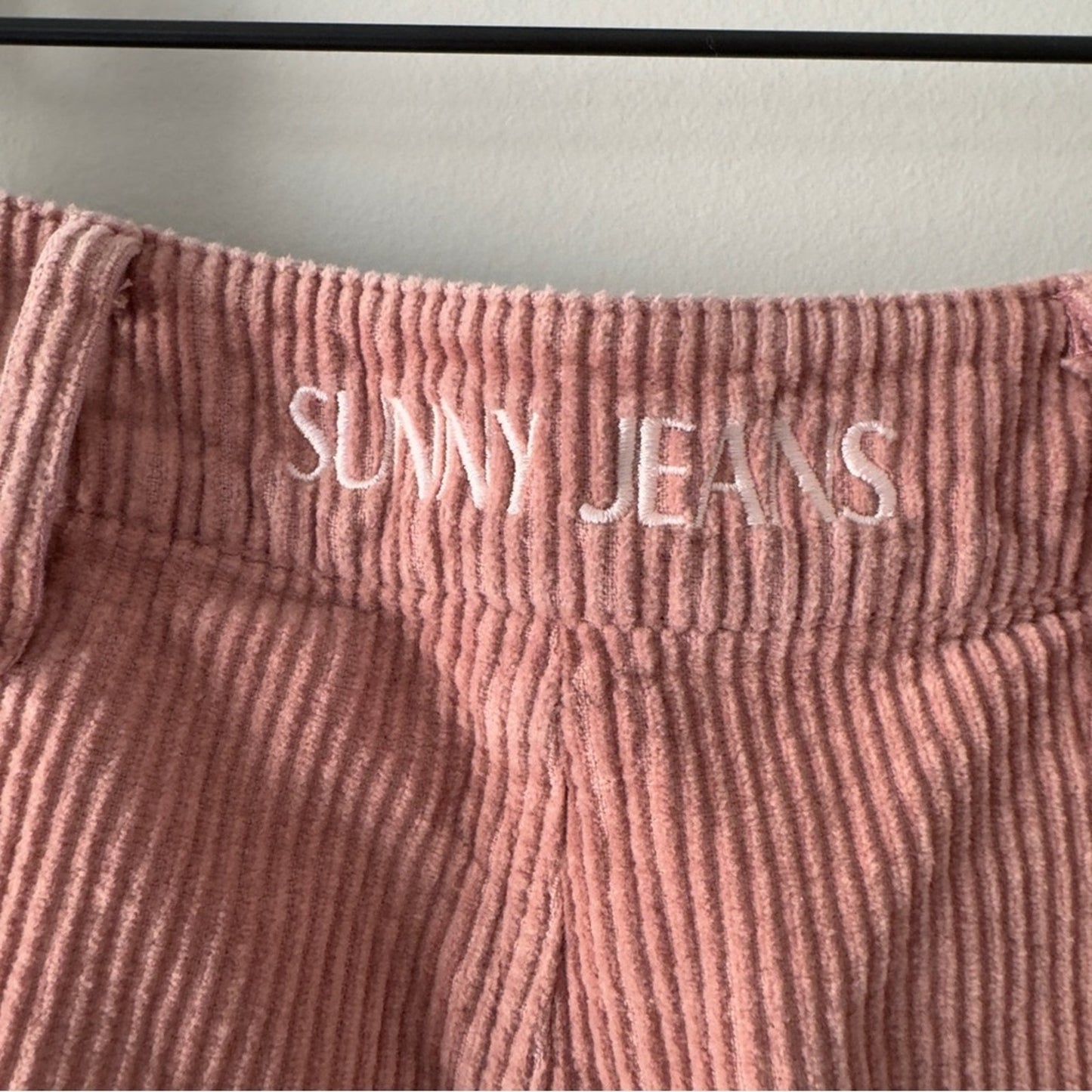 House of Sunny Pink Corduroy Pants Button Fly Ombre raw fringe hem pockets boho