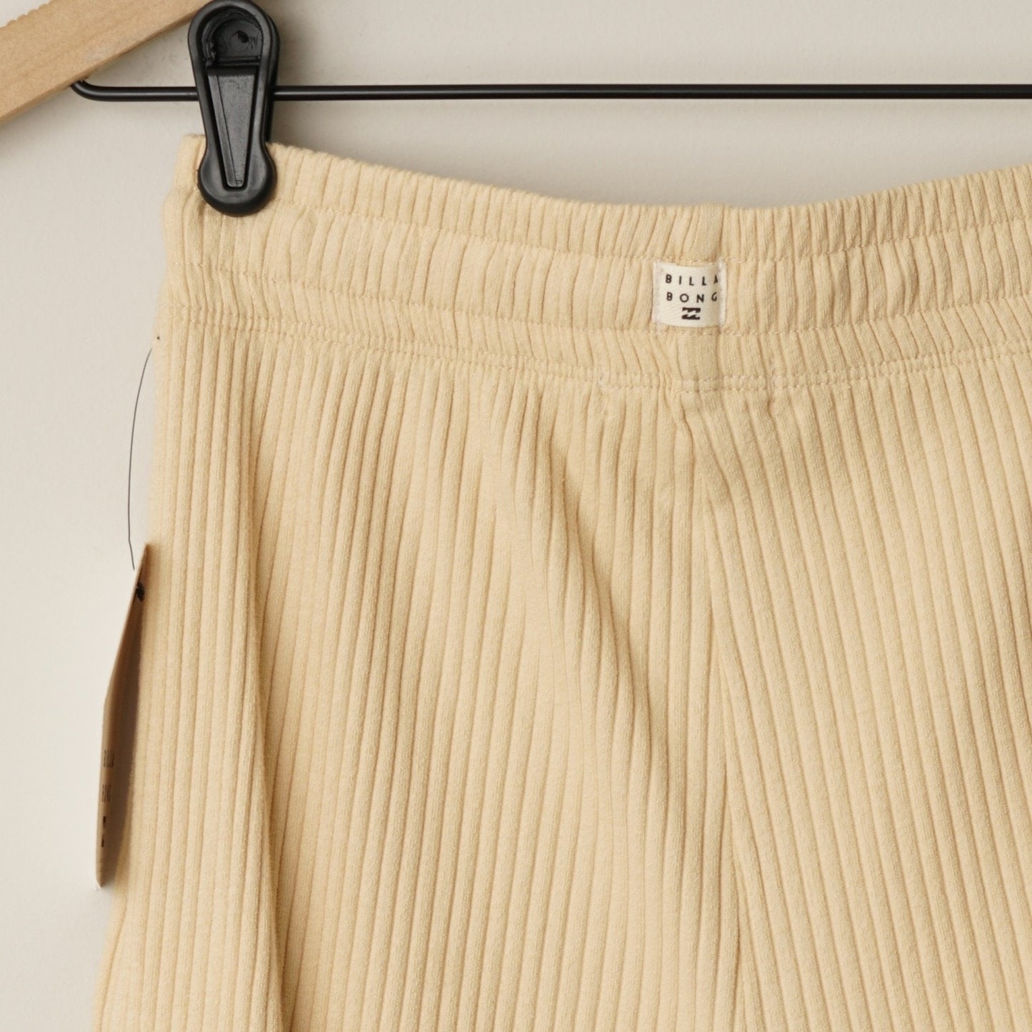 Billabong Out and About Rib Knit High Waisted Flared Cropped Pants Ribbed Solid
