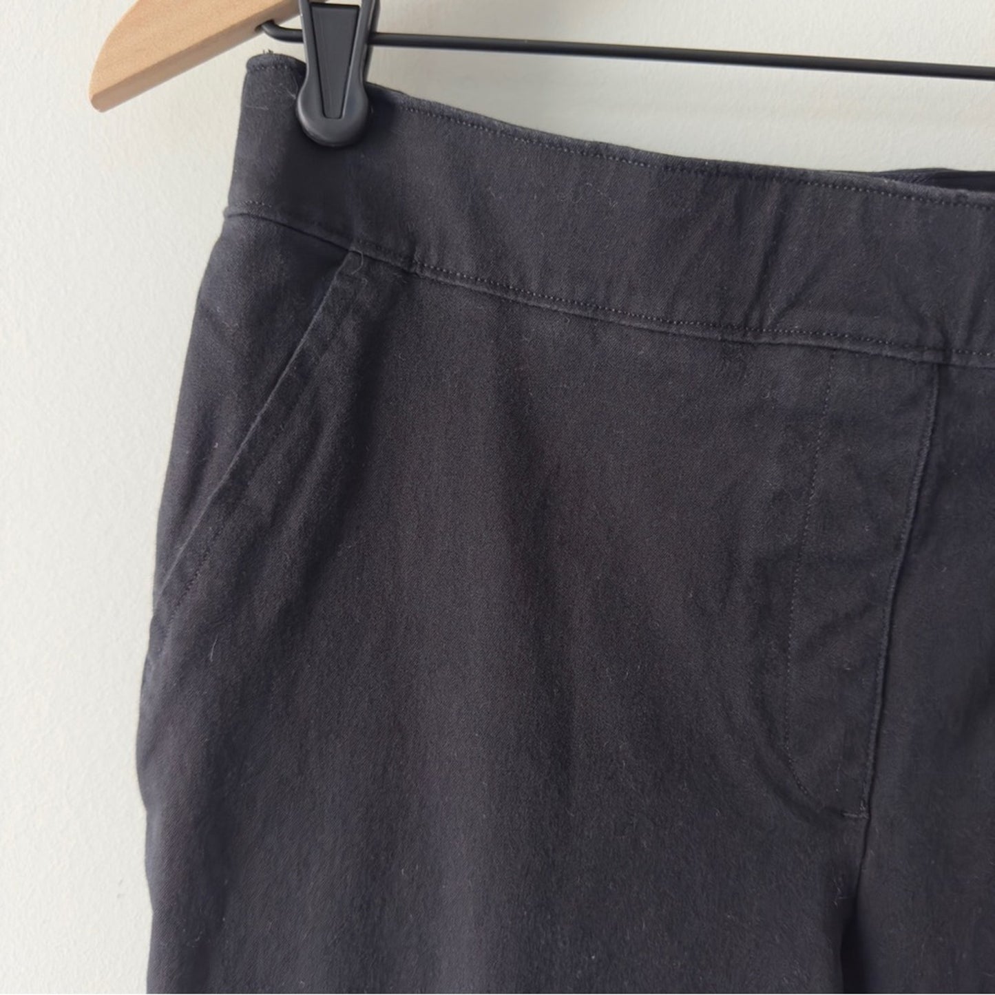 SPANX Black Stretch Chinos straight leg solid back pockets cotton casual elastic
