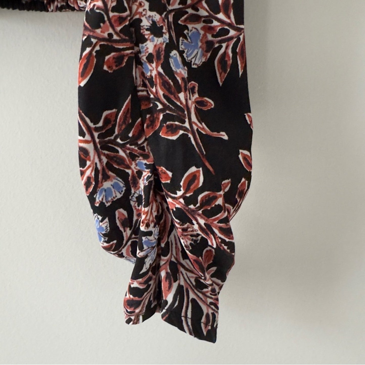 Free People Santiago Top Floral Cropped puff long sleeve buttons smocked ruched