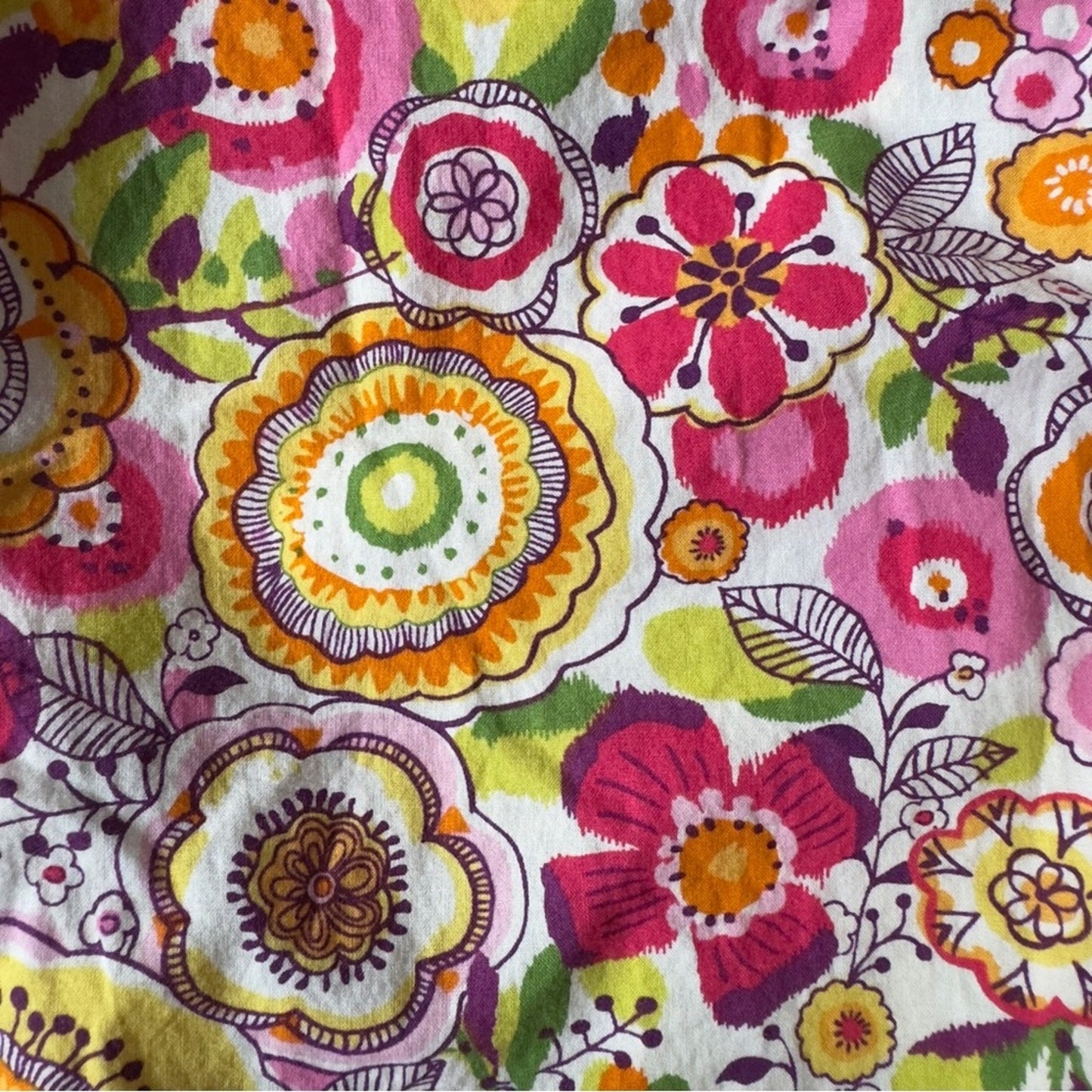 Vera Bradley Baby Colorful Floral Romper Ruffle Neckline smocked legs one piece