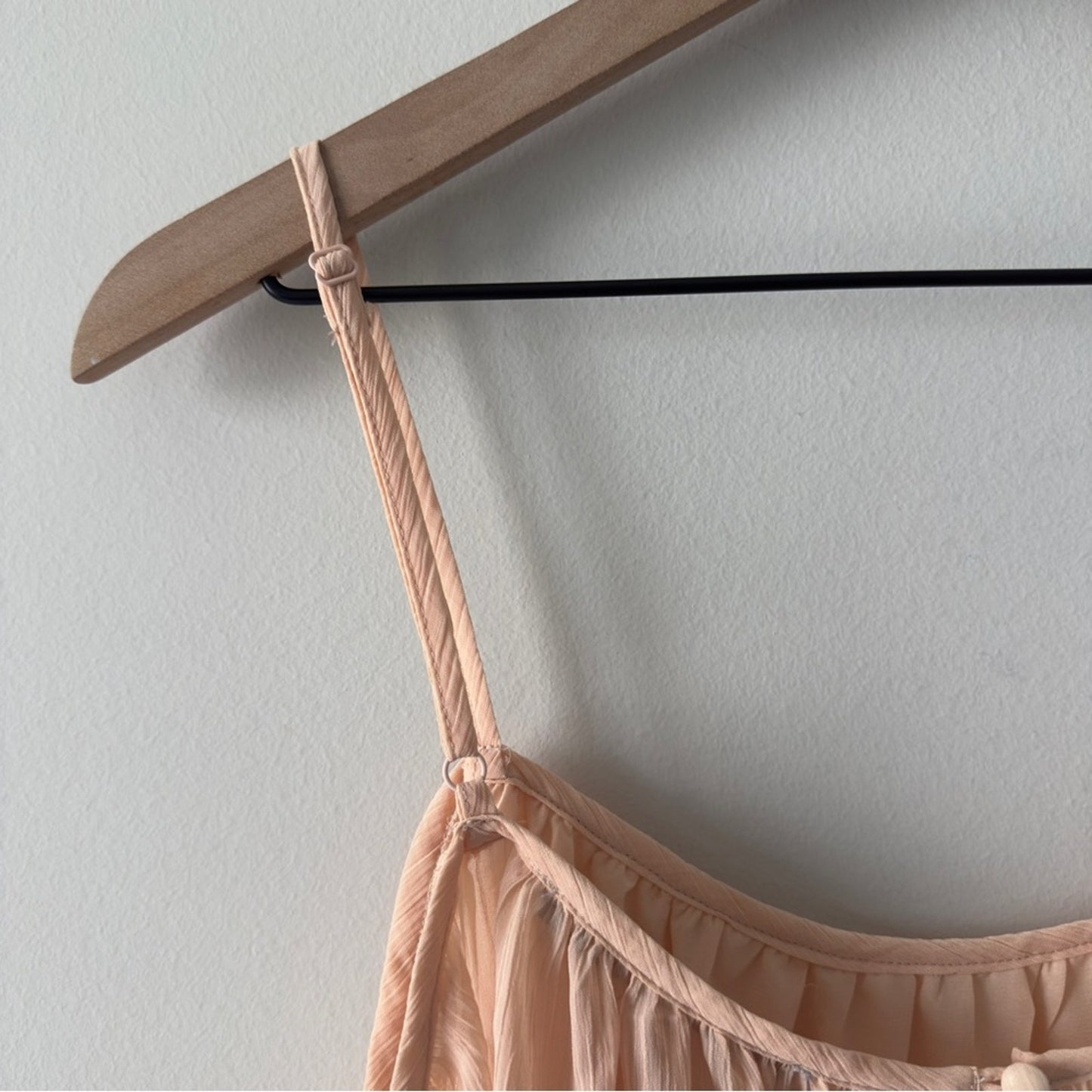Revolve Lovers + Friends Cold Shoulder Pink Orange Ruffled Bell Sleeve Blouse M