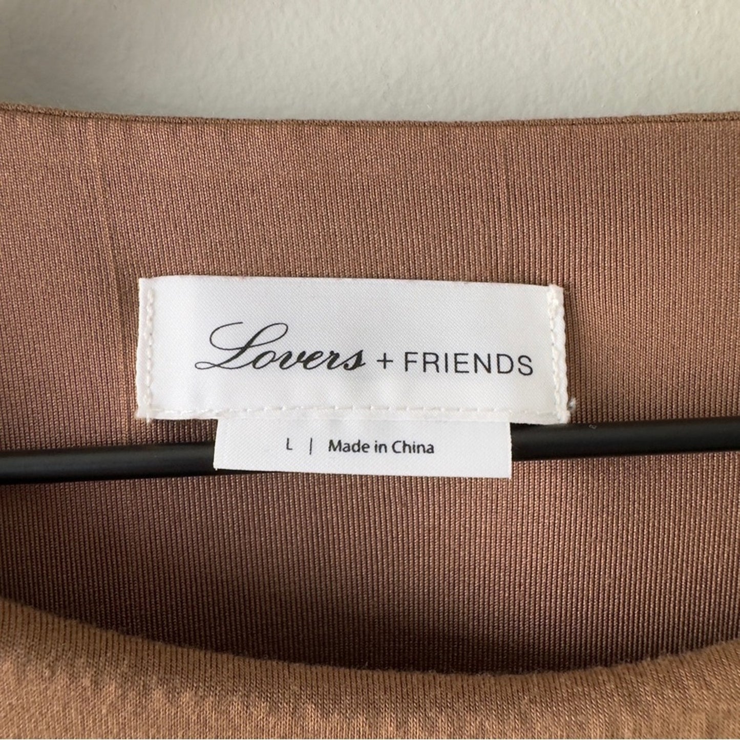 Lovers + Friends Revolved Tan Midi Dress cinched ruched asymmetric sleeveless L