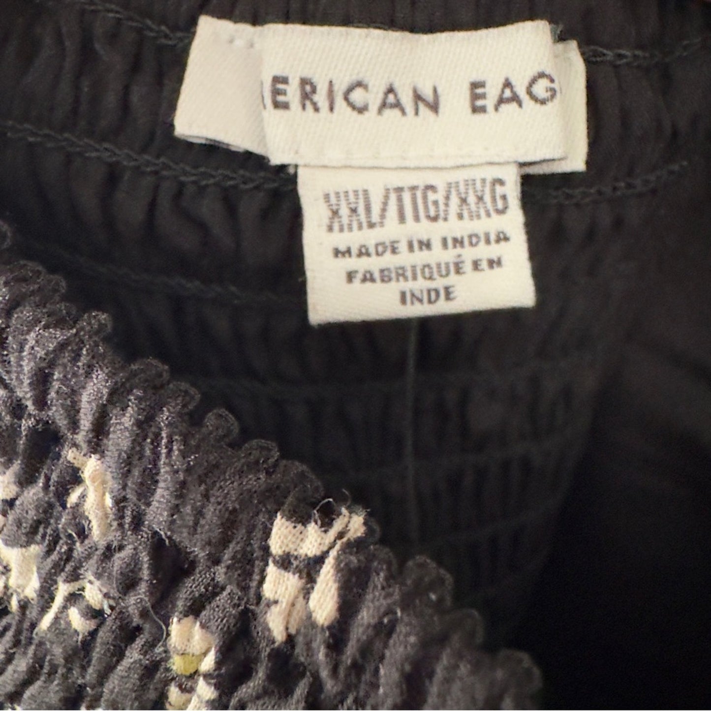 American Eagle Floral Halter Neck Romper Black and Cream Scoop V-Neck Tie Bow