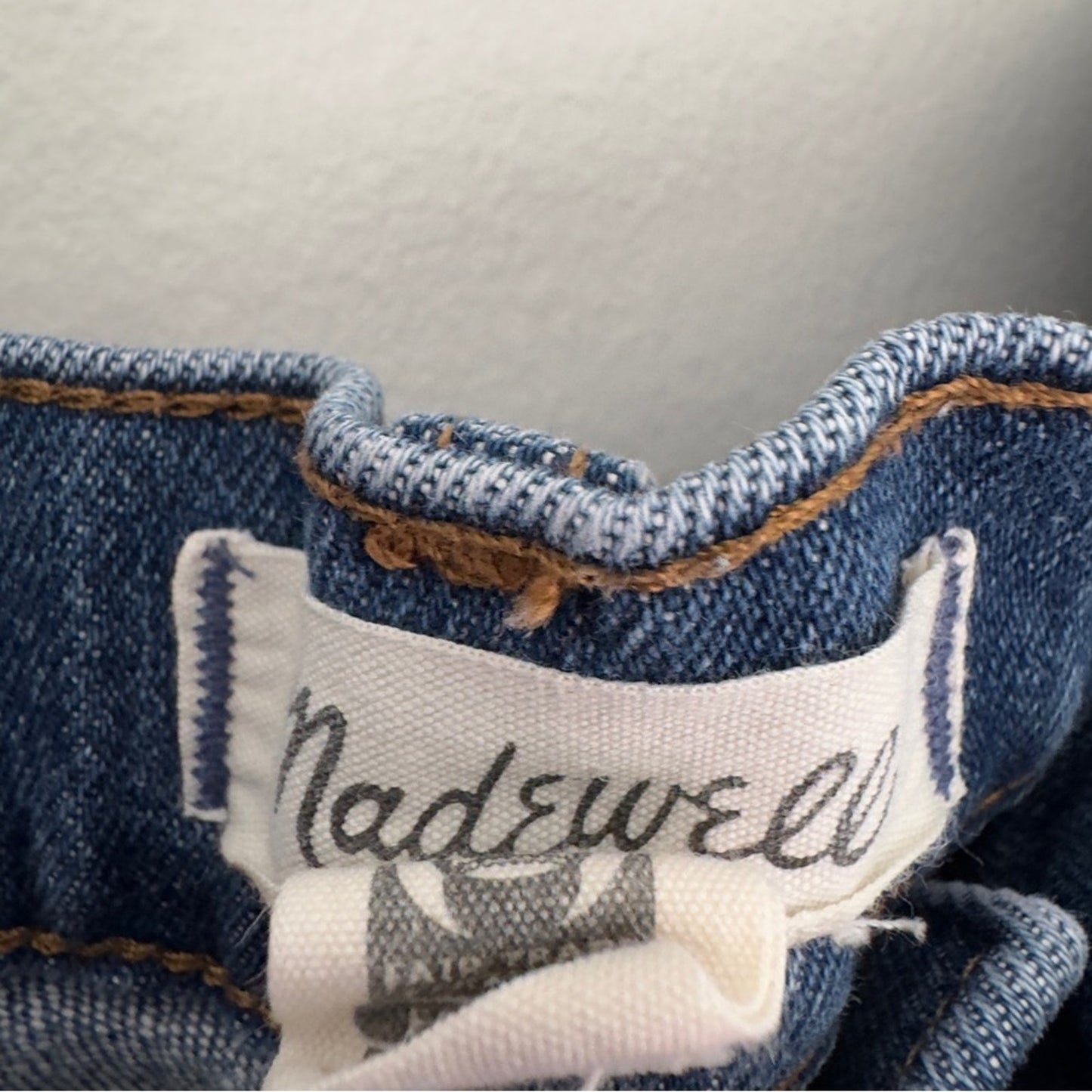 Madewell The Perfect Jean Short Medium Wash Shorts Raw Hem Cut Off Pockets Denim