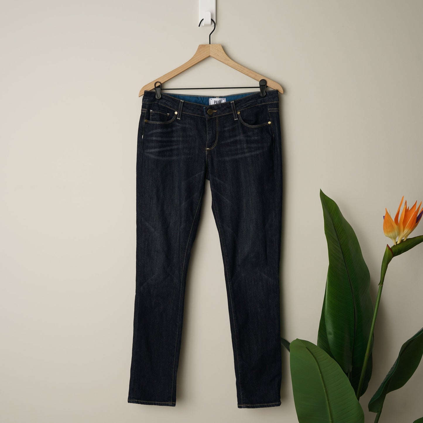 Paige Jimmy Jimmy Skinny Jeans Rebel Without a Cause Dark Wash Pockets Zip EUC