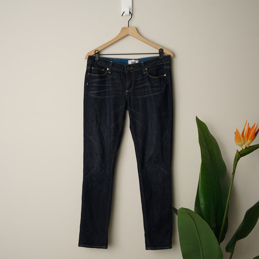 Paige Jimmy Jimmy Skinny Jeans Rebel Without a Cause Dark Wash Pockets Zip EUC