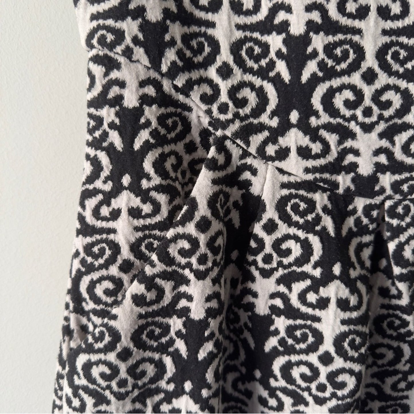 Anthropologie Deletta Black White Cutout Back Mini Dress A-Line Short Sleeve S