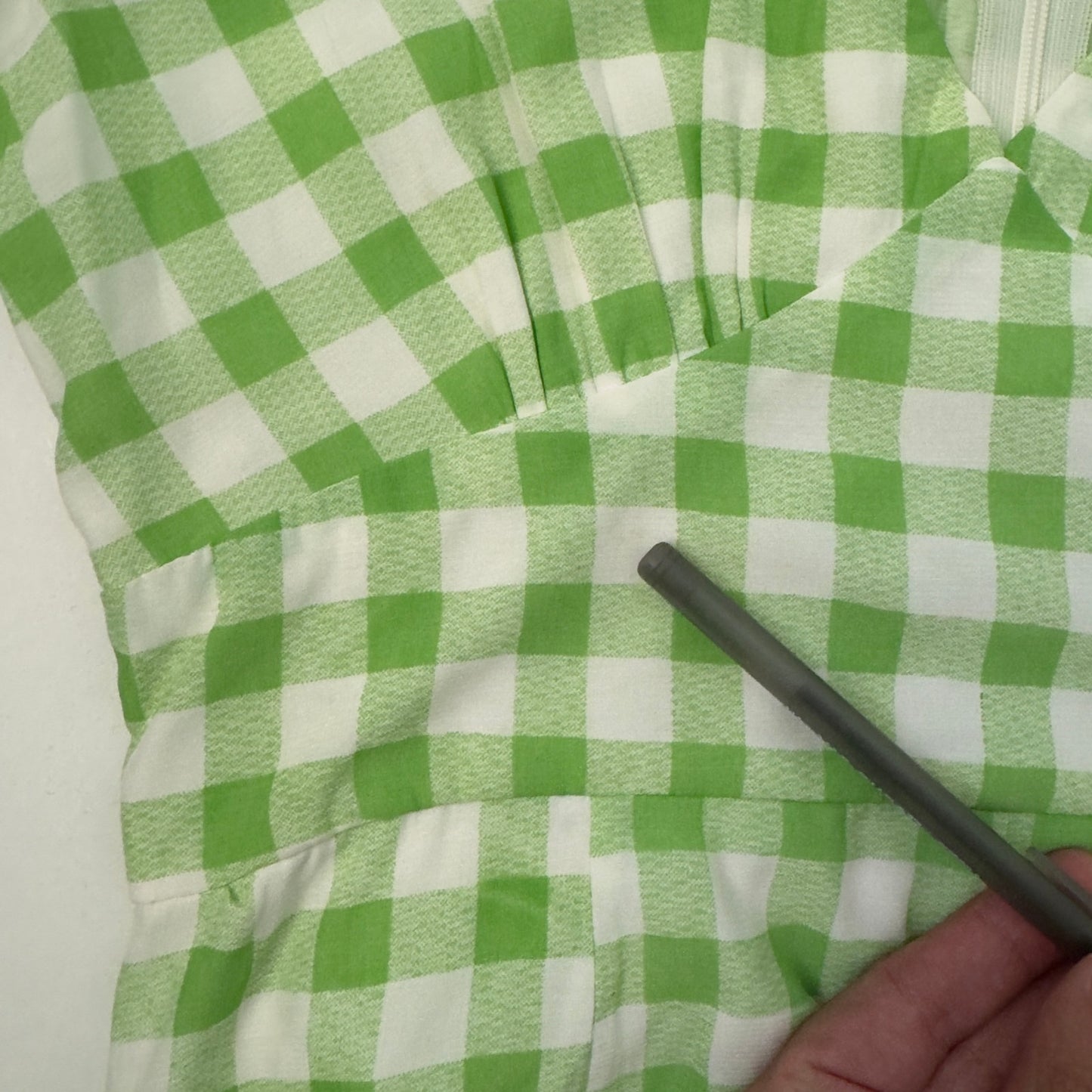 Princess Polly Gingham Shorts Romper Ruffle Short Sleeve Scoop V-Neck Zip Up 2