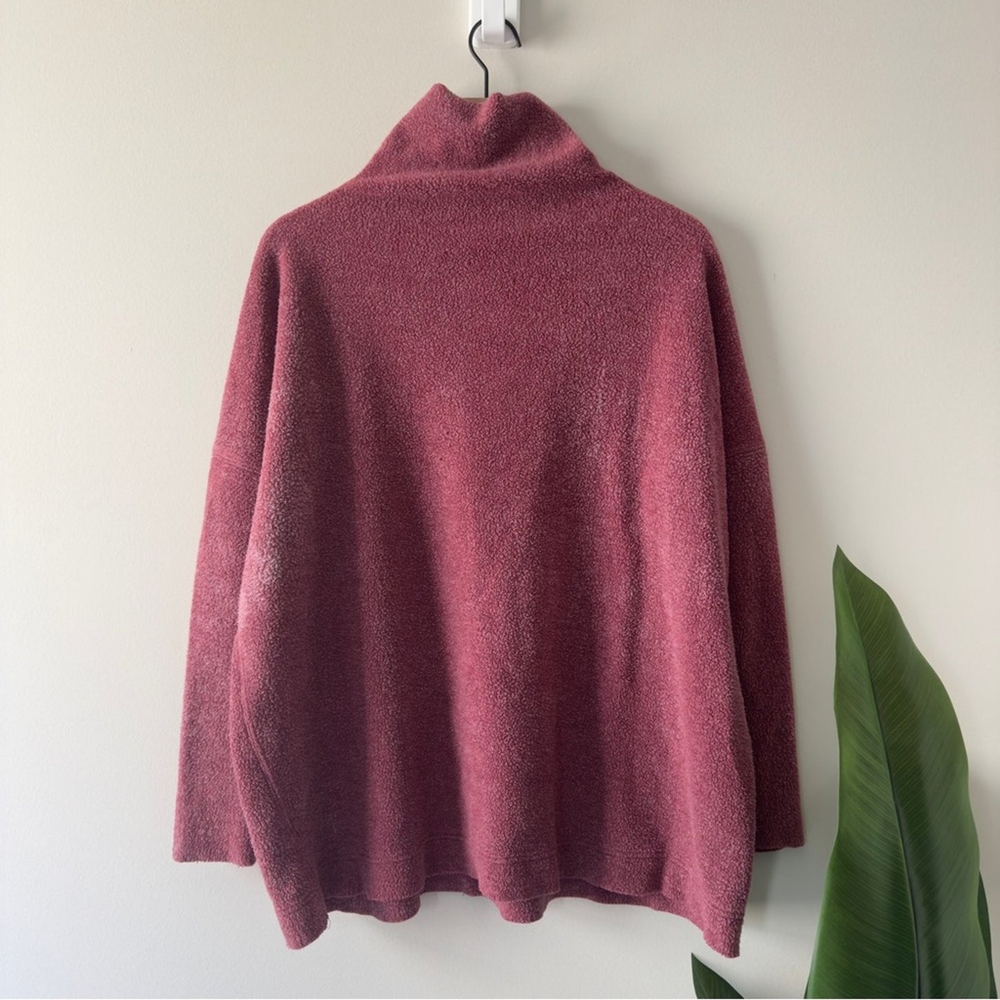 Free People Pink Cowl Neck Sweater Soft Knit Texture long sleeve cotton blend XS