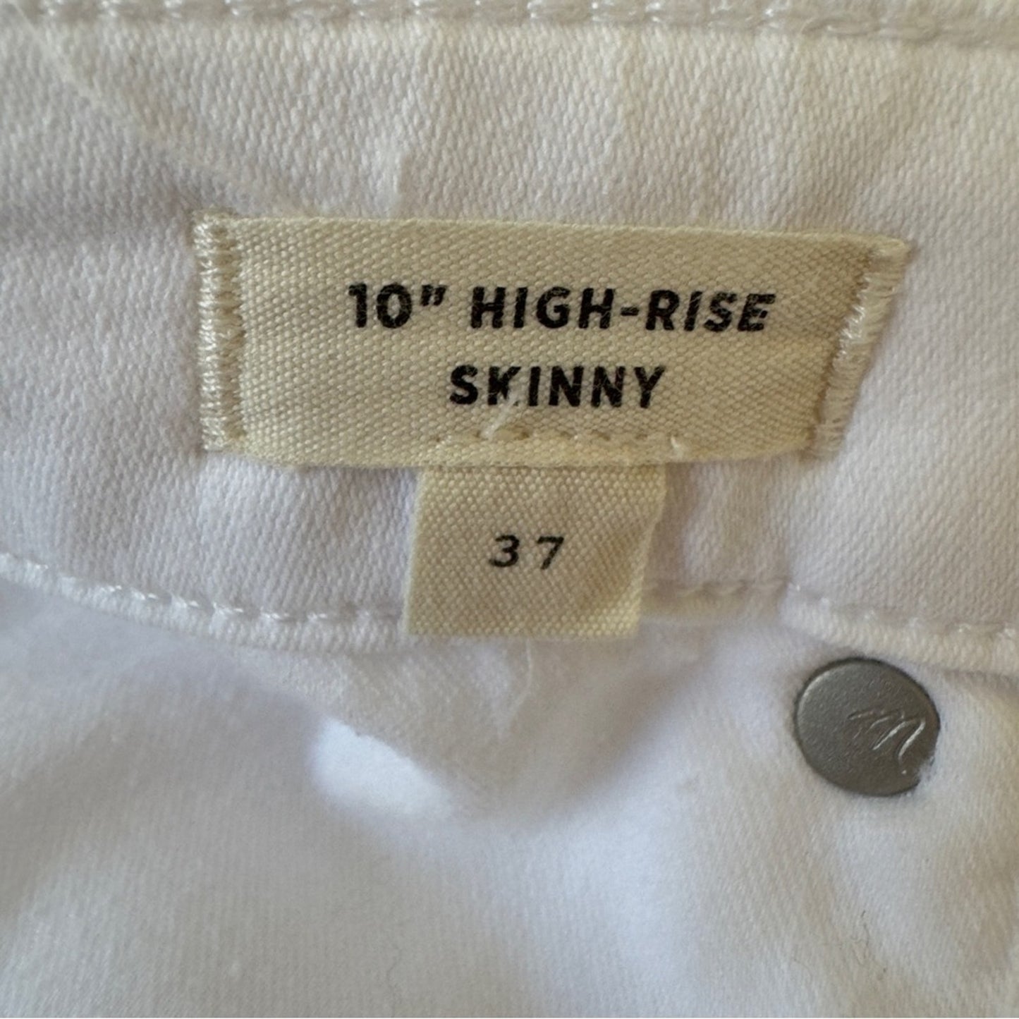 Madewell High-Rise Skinny Jeans White denim casual zip button pockets belt loops