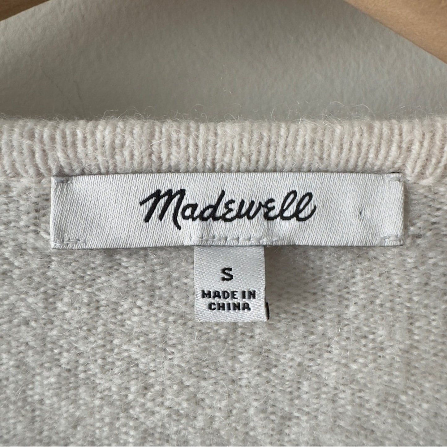 Madewell Striped Colorblock Cardigan Sweater open front long sleeve wool/alpaca