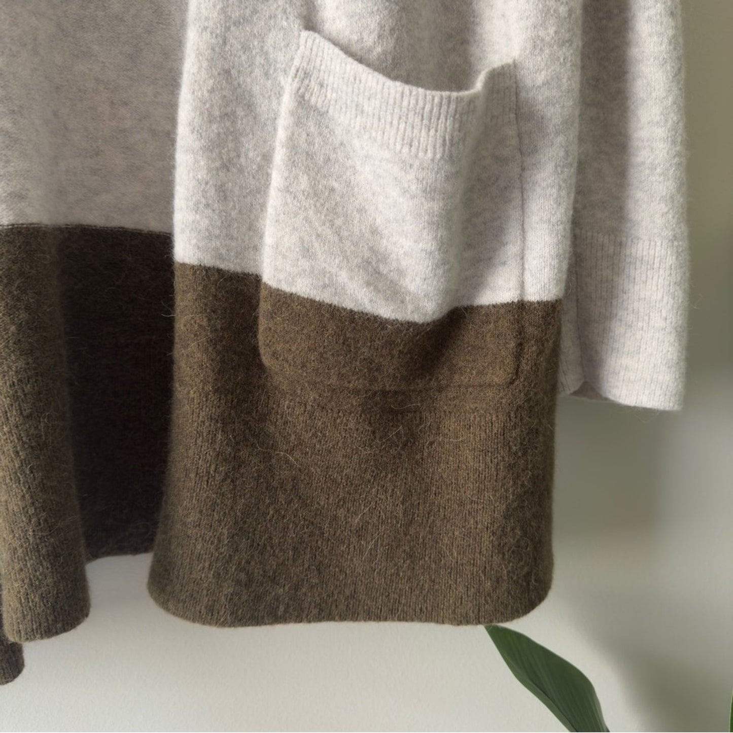 Madewell Striped Colorblock Cardigan Sweater open front long sleeve wool/alpaca