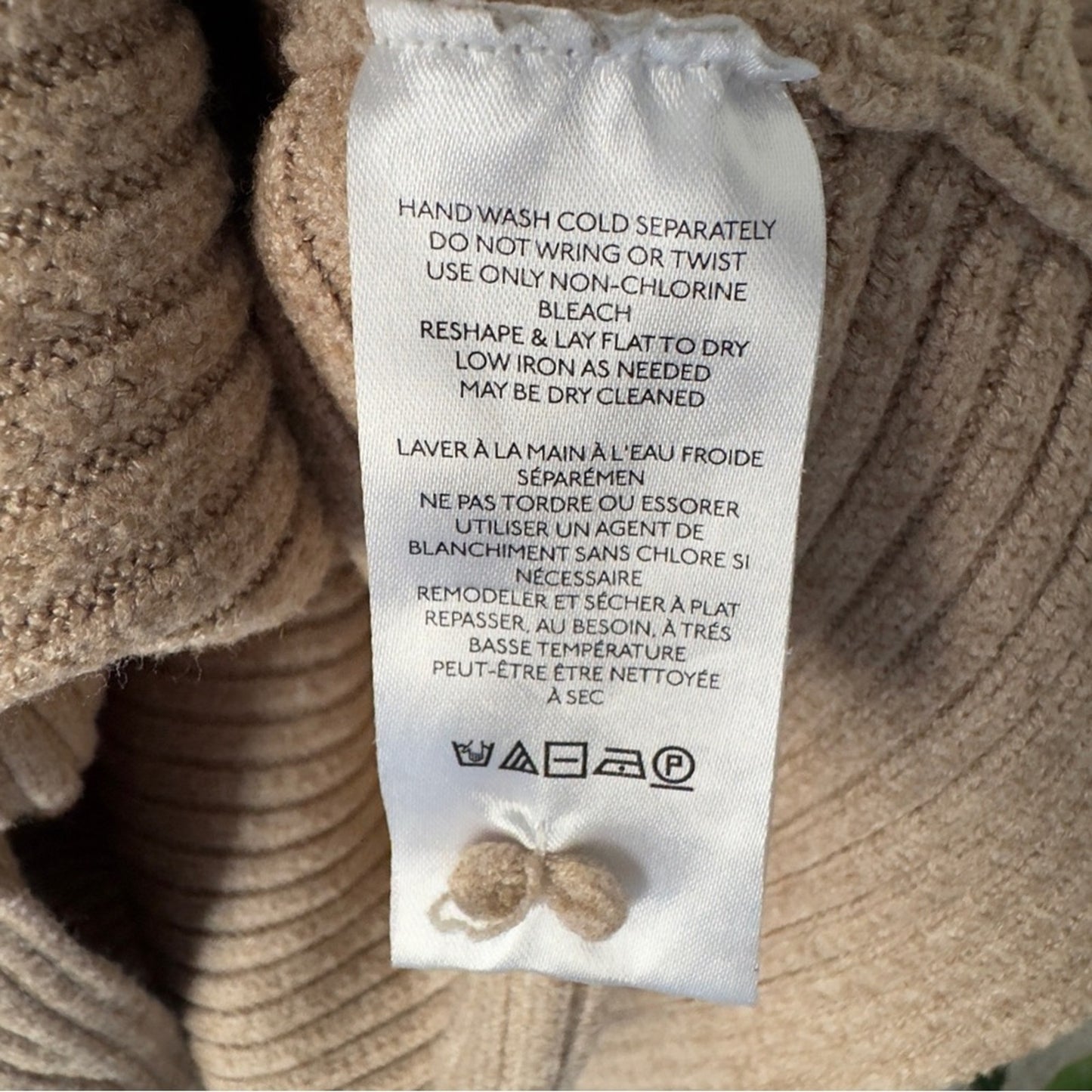 Anthropologie Beige Tan Ribbed Crew Sweater Batwing Long Sleeve Solid Autumn 2X