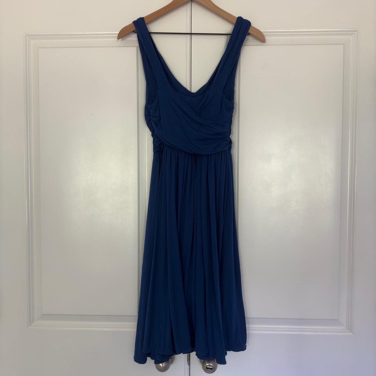 Anthropologie Deletta Pezza Jersey Dress Blue lined A-Line Sleveless Solid scoop