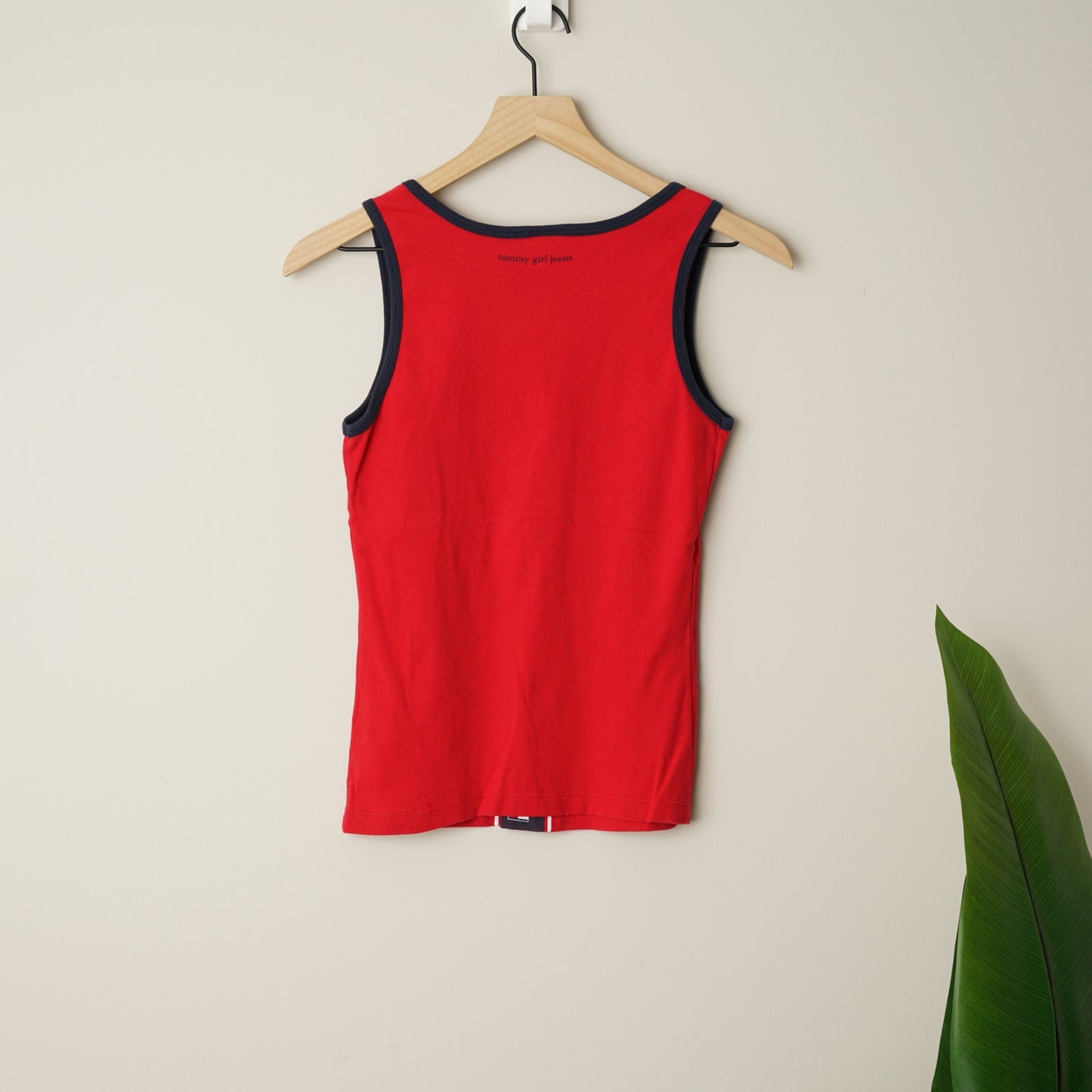 Vintage 2002 Tommy Hilfiger Jeans Tank Top 100% Cotton Red White Blue Stars Y2K