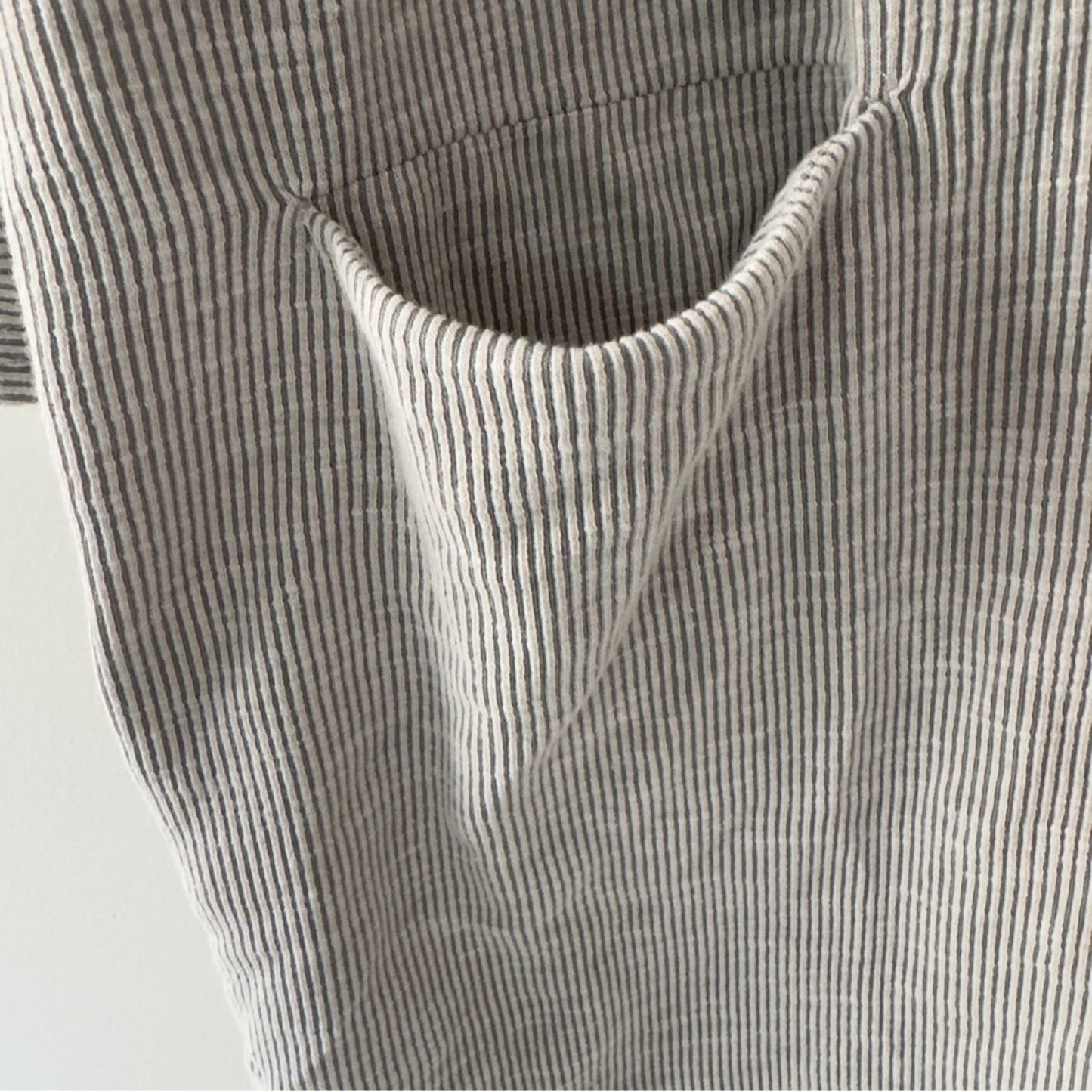 Revolve Donni Gray Open Front Cardigan Sweater tunic pinstripe pockets cotton OS