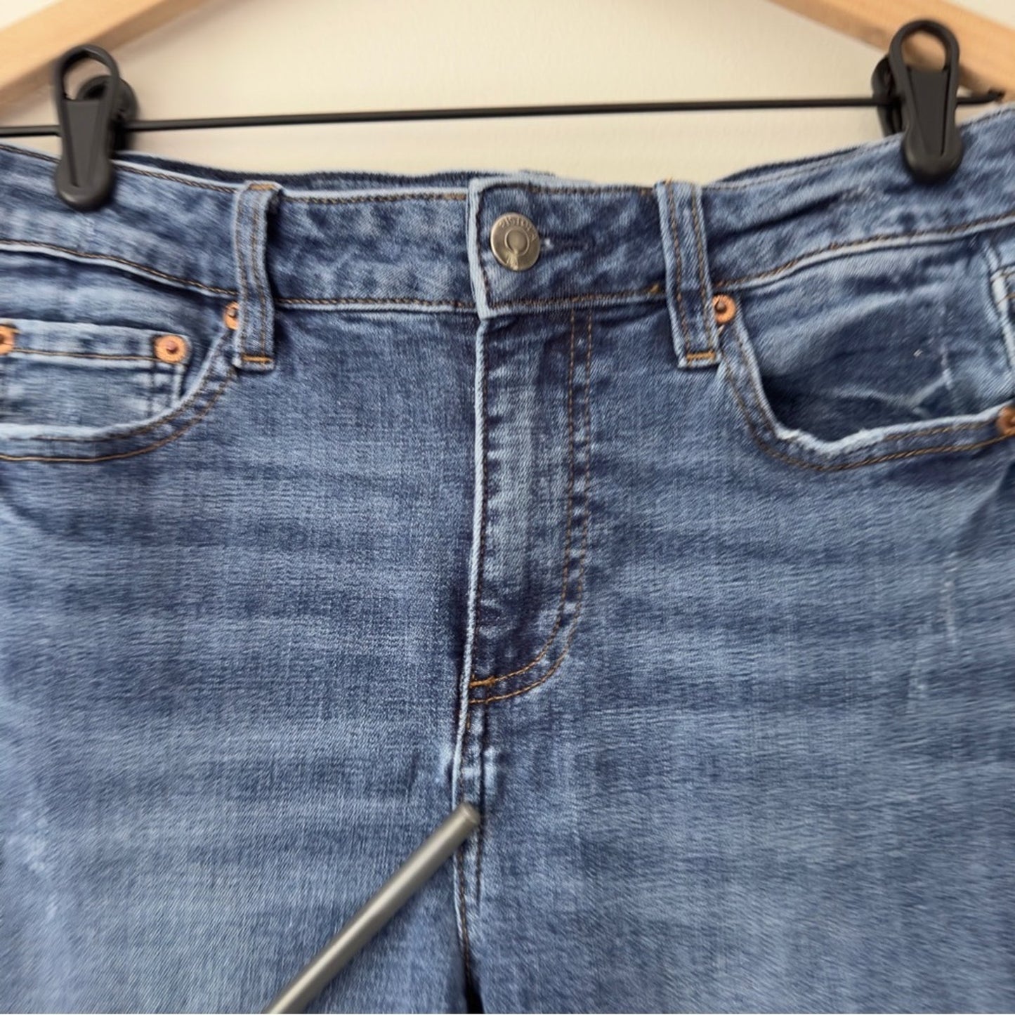 Pistola Medium Wash Skinny Jeans 5-Pocket Solid Denim Belt Loops Zipper Button