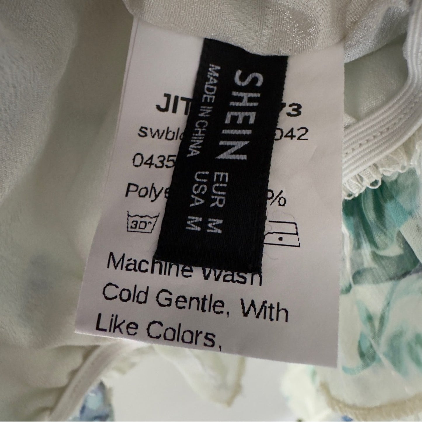 Shein Floral Off-Shoulder Ruffle Top Long Sleeve Cropped Crop Frilly Spring EUC