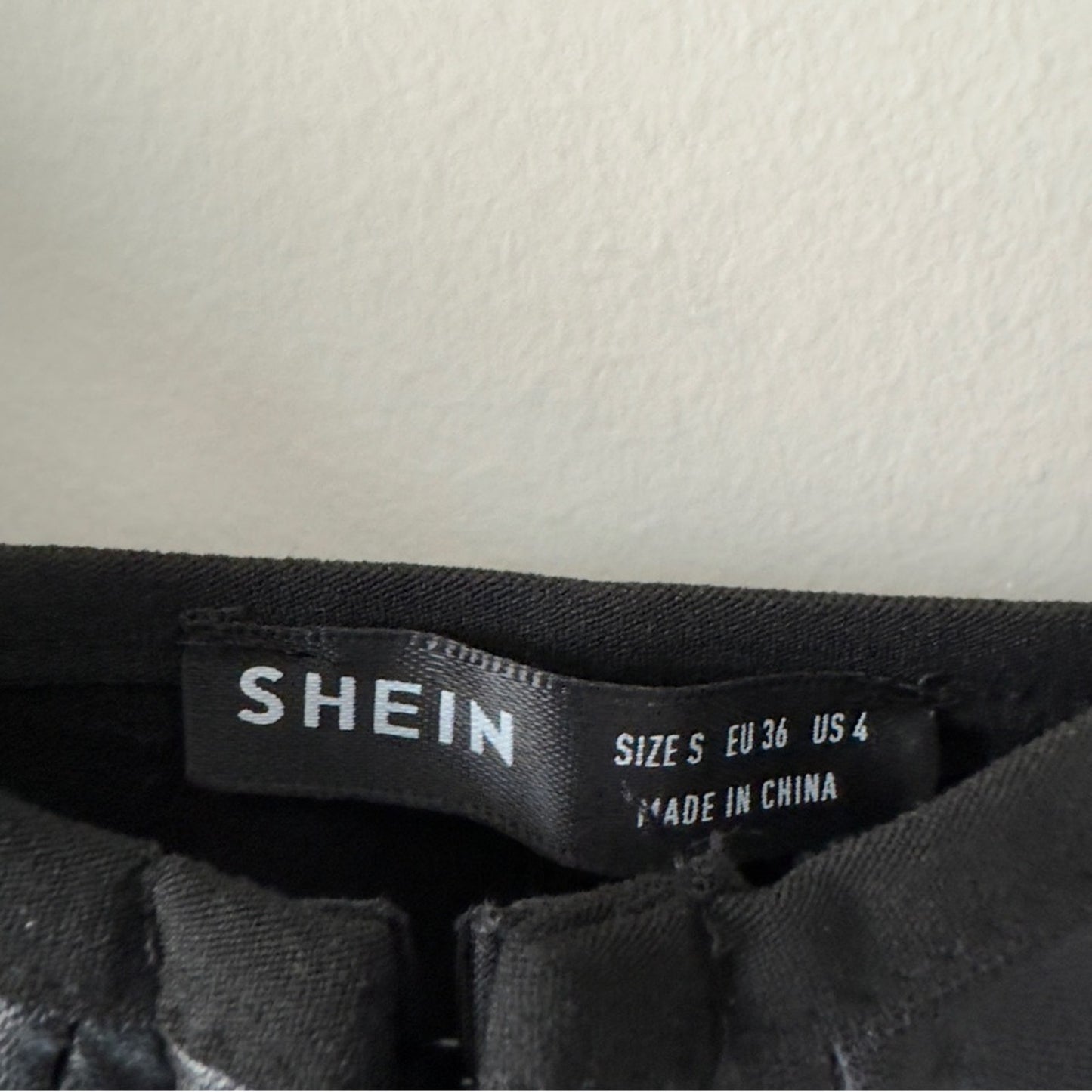 Shein Black Faux Leather Crop Top Corset Adjustable Spaghetti Straps Halloween S