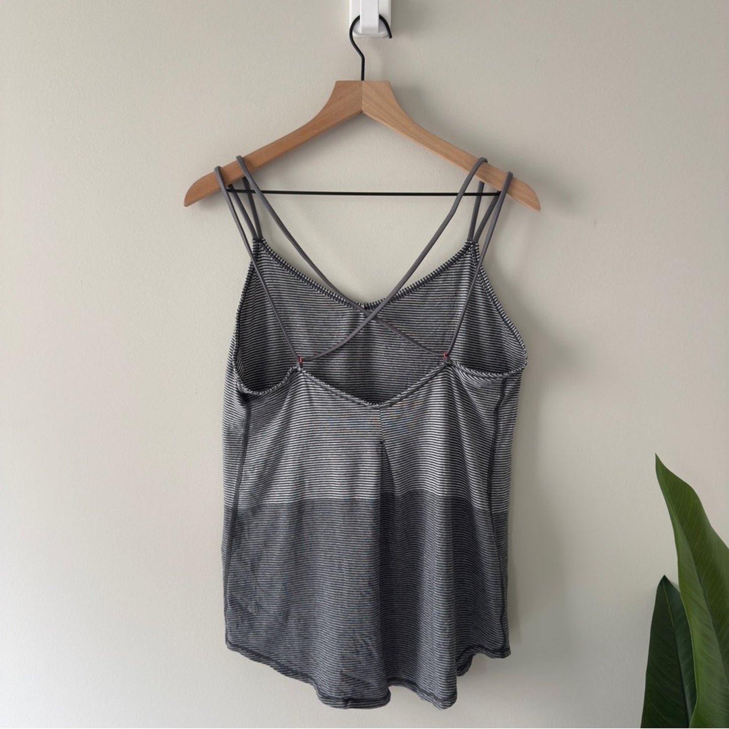 Lululemon Breezy Tank Divided Stripe Heathered Light Grey Heathered Dark Slate