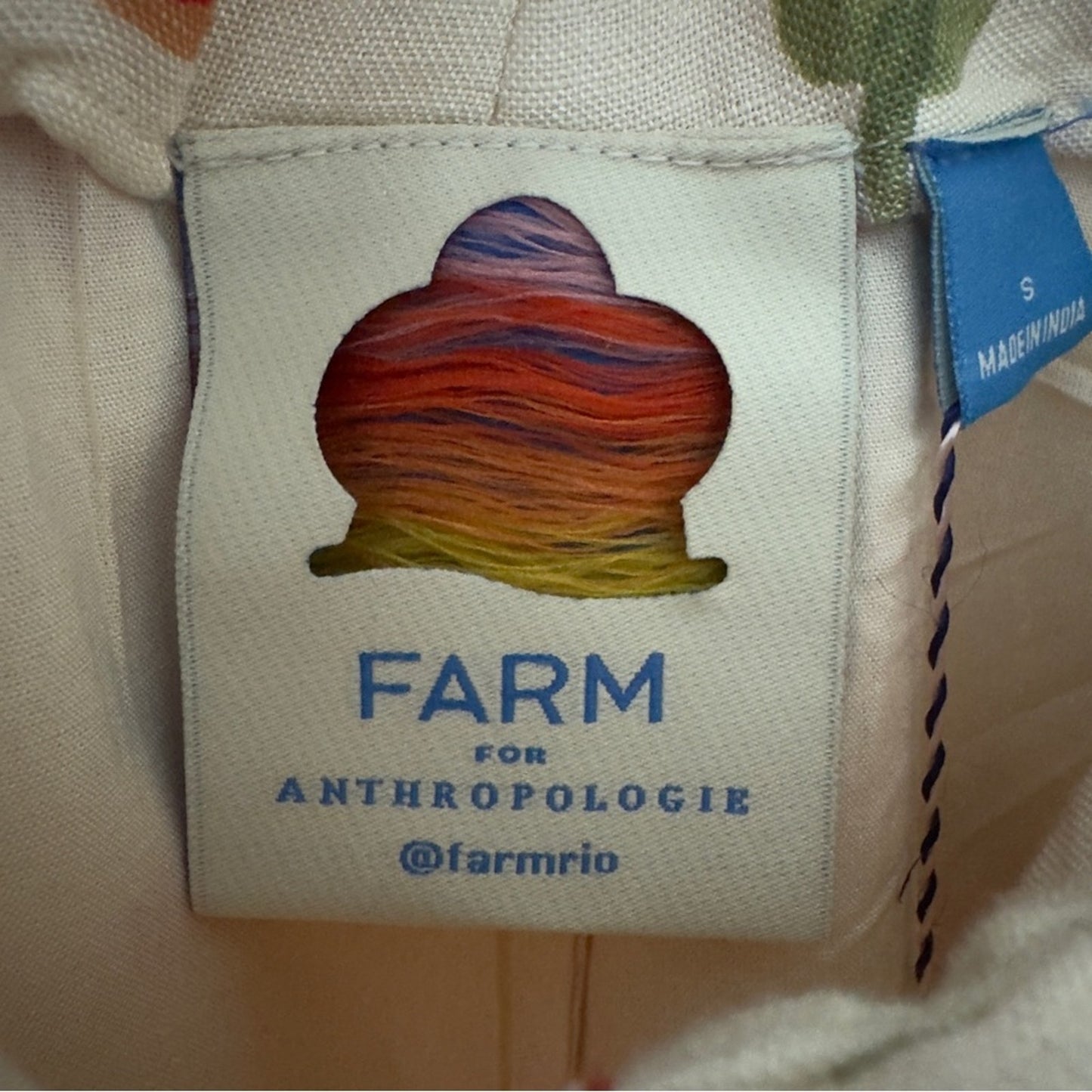 Farm Rio x Anthropologie Cherry Linen Blend Skort Bows Mini Skirt Shorts Zip Up